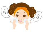 たっぷり泡だったら、泡で顔を包み込むようにやさしく洗顔
